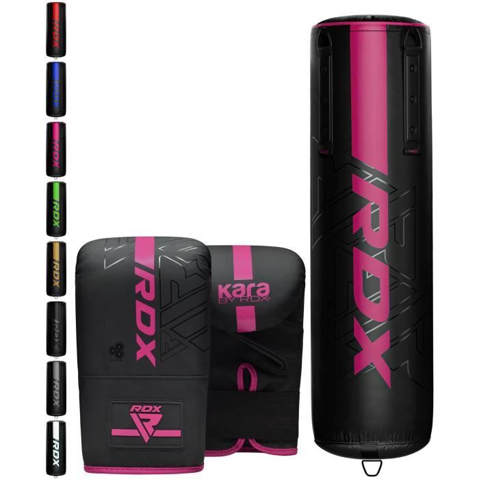 RDX Sac De Frappe Boxe Rempli, Cuir Adulte Sac, Gants de Boxe, 40lb, 60lb MMA Arts Martiaux Kickboxing Entraînement, Rose, 4ft