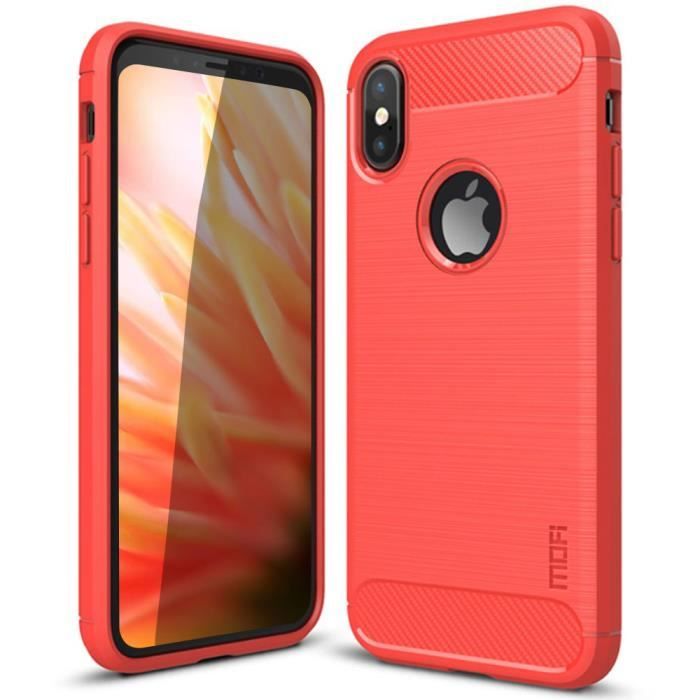 Coque Protection pour iPhone XR Slim Souple Cover Bumper Mât Rouge