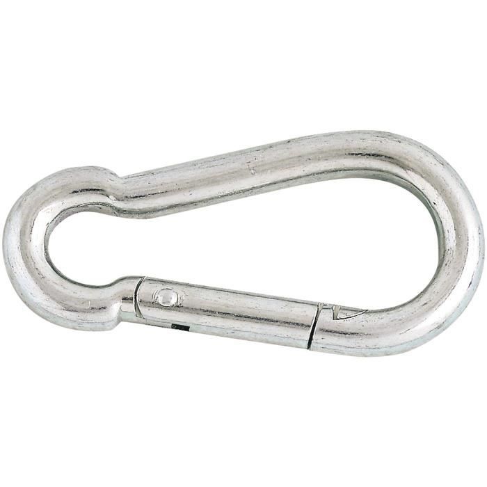 CHAPUIS - Mousqueton pompier acier zingué Ø6mm long.60mm blister 2