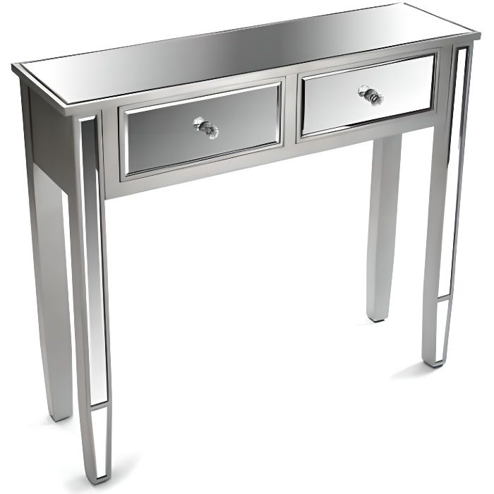 Petite console miroir 2 tiroirs MASALA