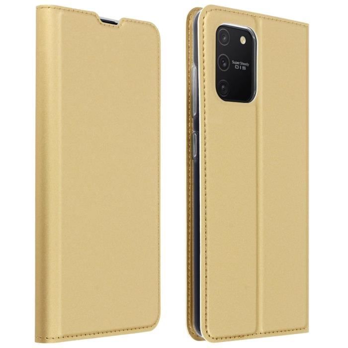 Housse Galaxy S10 Lite Étui Folio Porte-carte Support Vidéo Dux Ducis doré Jaune