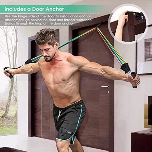 DUYAER® Bandes de Resistance Elastiques Musculation Set Fitness Exercice Bandes Kit pour Fitness Yoga Gym Entraînement Hommes Femme