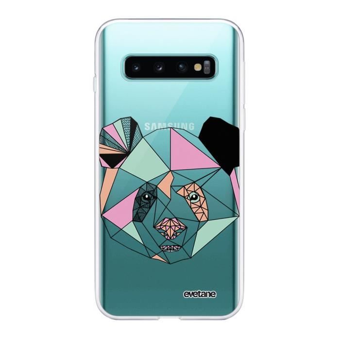 Coque Samsung Galaxy S10 360 intégrale transparente Panda Outline Ecriture Tendance Design Evetane.