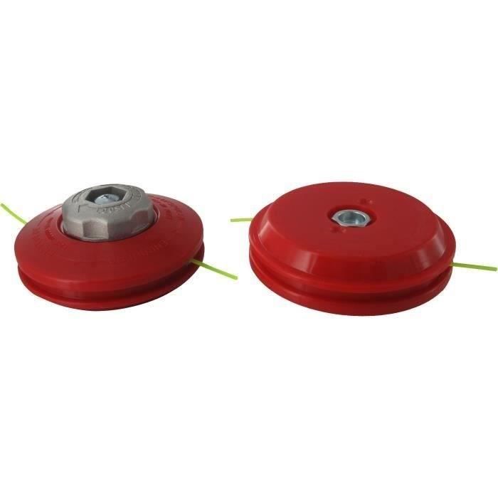 Tête pro 2 fils nylon à bouton métal TECOMEC avec adaptateur M10 X 1,25 FG à déroulement manuel