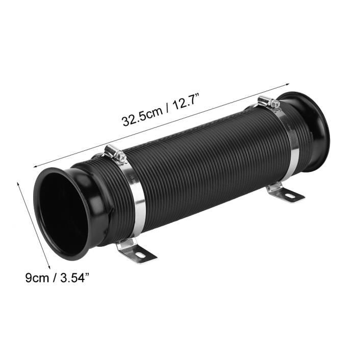 76mm Tuyau d'admission d'air Voiture universelle entrée d'air froid flexible tube kit noir HB031