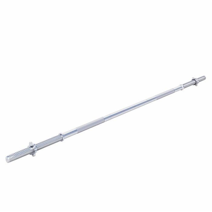 Gorilla Sports - Barre longue avec bagues de serrage en forme d’étoile 200cm 30mm diamètre Gris