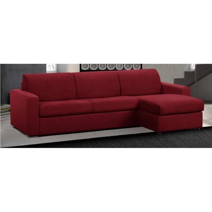 Canapé d'angle Rouge Cuir Confort
