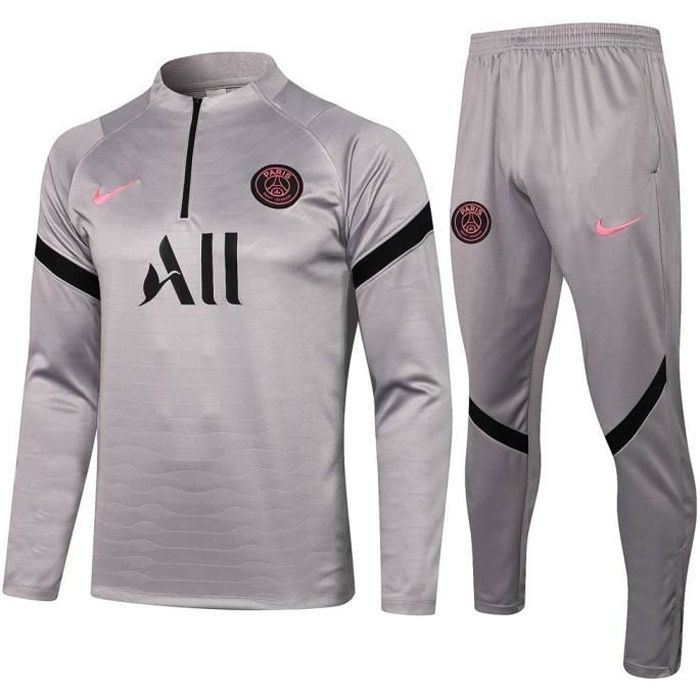 Maillot Foot NIKE Paris PSG 2021 2022 Survêtements Foot Homme Enfants Nouveau - Gris