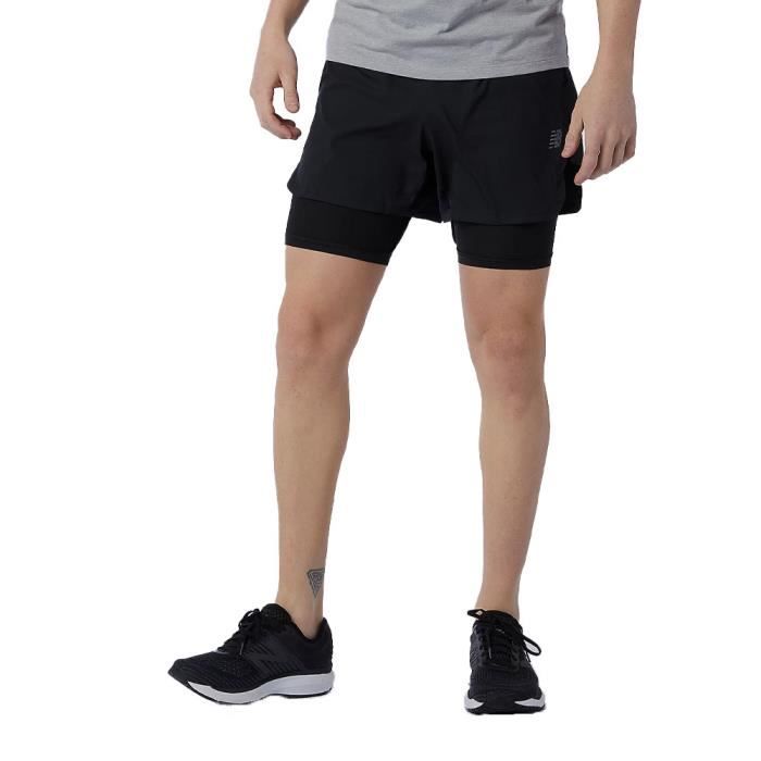 New Balance Hommes London Edition Q Speed Fuel 2-In-1 5 Inch Short Sportif Bermuda Gym De Sport Course L