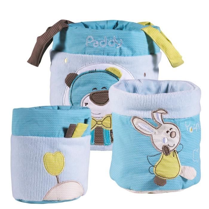 3 Panières Gigogne tissu PADDY