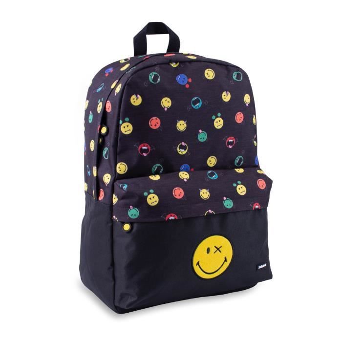 SMILEY WORD Sac à dos Crazy Things - 43 cm - 23 L - Noir - Enfant Garçon et Fille