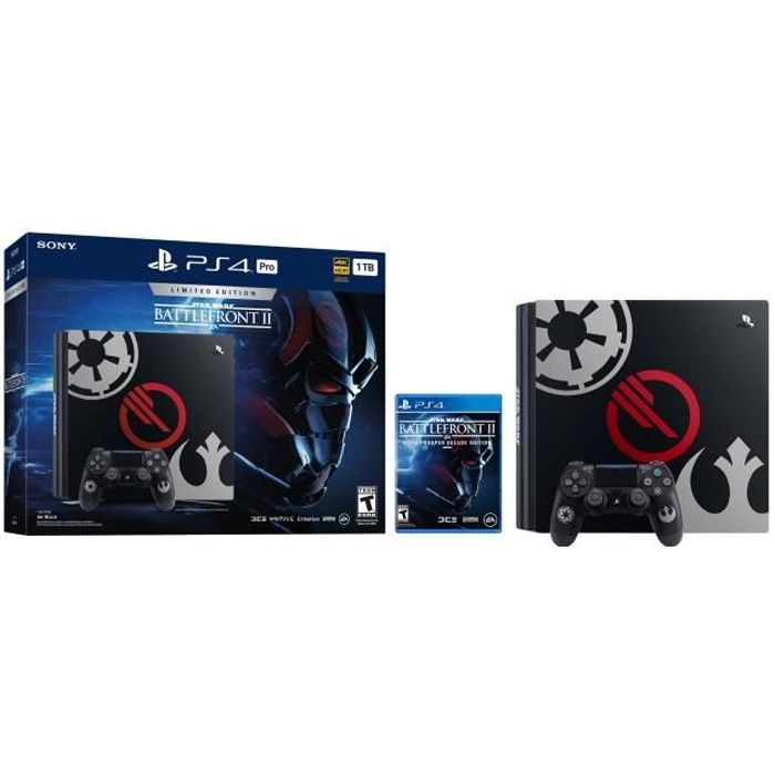 Sony PlayStation 4 Pro Limited Edition Star Wars Battlefront ll Bundle console de jeux 4K HDR 1 To HDD noir de jais Star Wars…