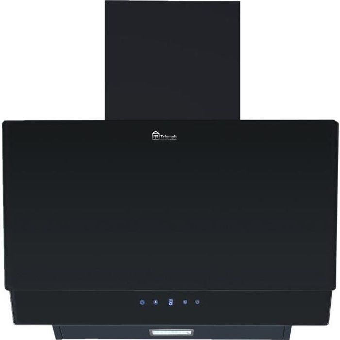 TRIOMPH TA350MVNS - Hotte murale inclinée 60 cm en métal et verre - NOIR