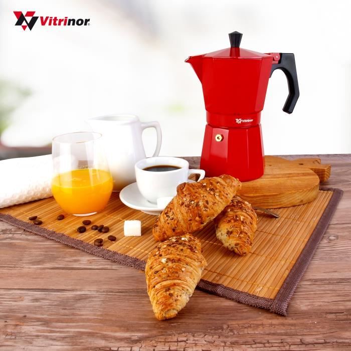 Cafetière Italienne 9 tasses rouge VITRINOR