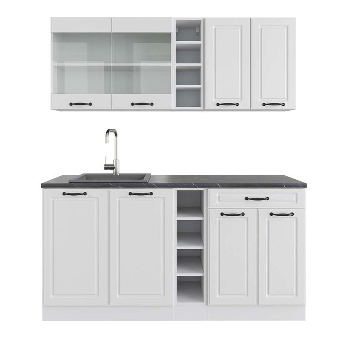 Meuble Bas De Cuisine Vicco R-Line 40cm - Blanc Campagne/Anthracite - Sans Plan De Travail