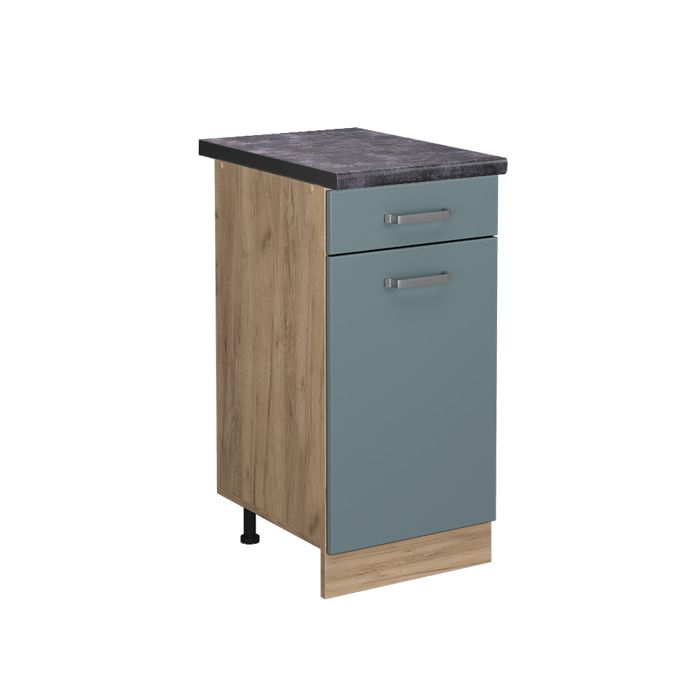 Meuble cuisine R-Line 40cm PT Anthracite Bleu-gris/Chêne de force doré Vicco 46038