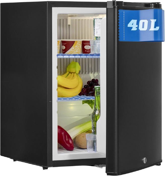 Frigo 12V/220V SMETA 40L - Réfrigérateur Absorption Silencieux Pour Camping-Car, Van, Bateau - Avec Serrure