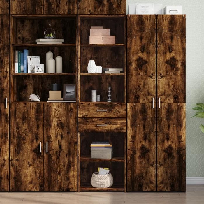 vidaXL Buffet haut chêne fumé 50x42 5x185 cm bois dingénierie buffet placard armoire latérale armoire armoire de 3281459