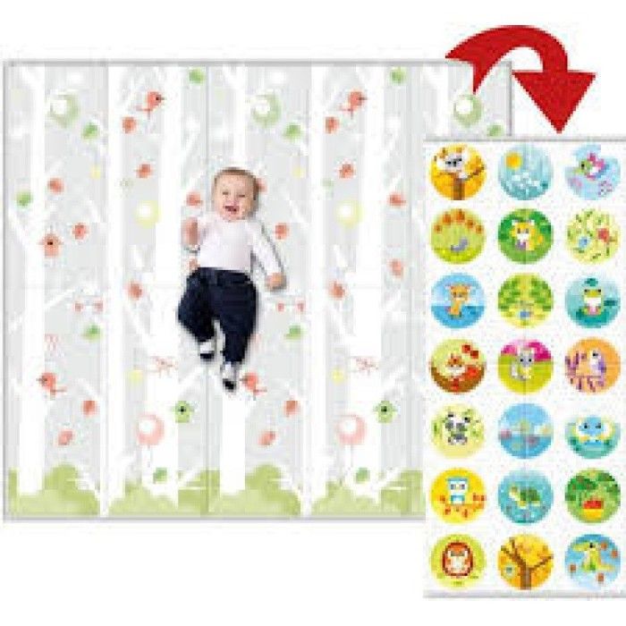 Chicco Tapis de jeu Maxi 2en1 pour bébés Tapis D'èveil avec animaux et paysage Tapis chambre d'enfant douce et colorée très grand 200x180 cm Pliable Double Face dès la naissance - vue 10