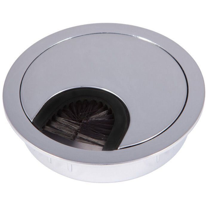 SOTECH 2 pièces Passages de câbles en métal chrome poli Dimension de perçage Ø 68 mm Bureau avec joint anti-poussière SOTECH 2 pièces Passages de câbles en métal chrome poli Dimension de perçage Ø 68 mm Bureau avec joint anti-poussière