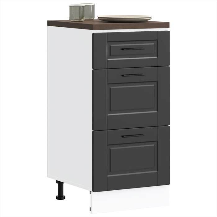 SALE 2025Commode bahut cuisine - Armoire de cuisine Porto - noir - bois dingénierie 22 Kg 9900