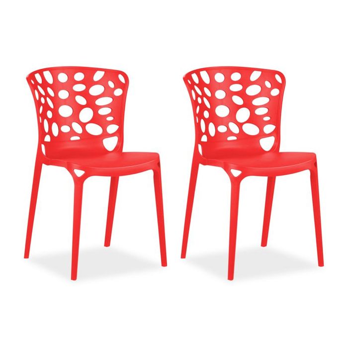 Chaise de jardin - HOMESTYLE4U - 4251285384989 - Rouge - Lot de 2 - 47x83x47 cm Chaise de jardin - HOMESTYLE4U - 4251285384989 - Rouge - Lot de 2 - 47x83x47 cm
