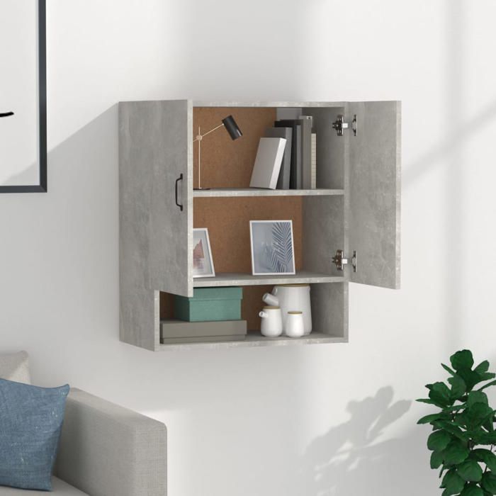 Armoire Murale Suspendue 60x30x60 Cm - Bois D'ingénierie Blanc - Style Scandinave - Rangement Salon, Salle De Bain, Chambre
