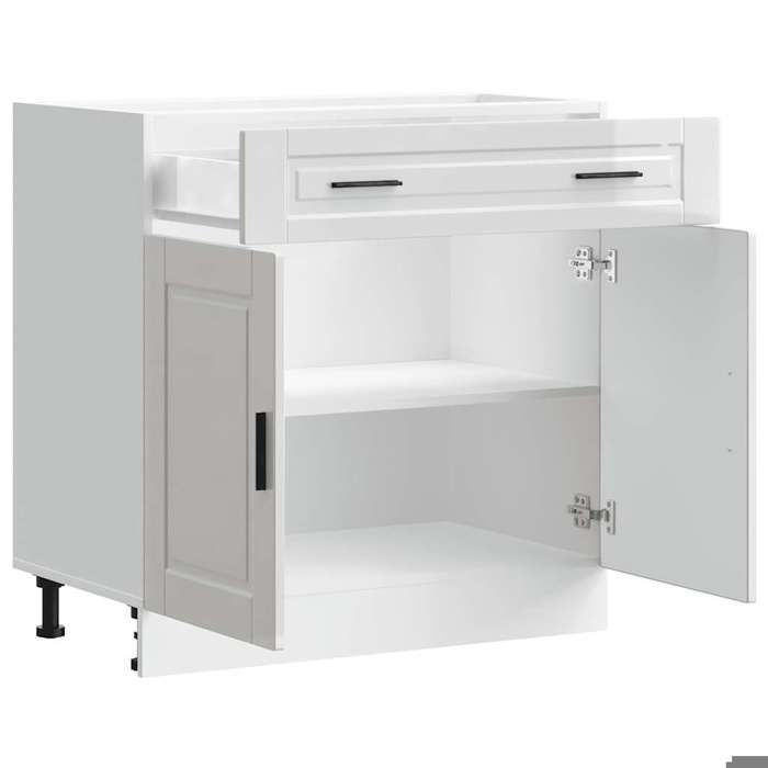 Promotion mai * Armoire de cuisine - Buffet de cuisine - Porto blanc brillant bois ingénierie EU7508853979
