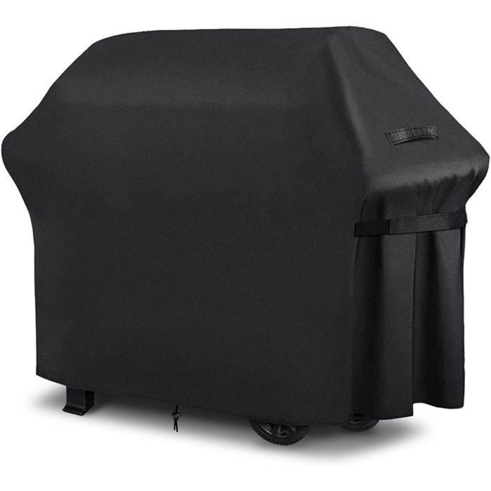 Housse Barbecue ExterieurBarbecue GazOxfordBâche de Protection BBQ avec Cordon AjustableAnti-VentAnti-UVImpermeableNoir
