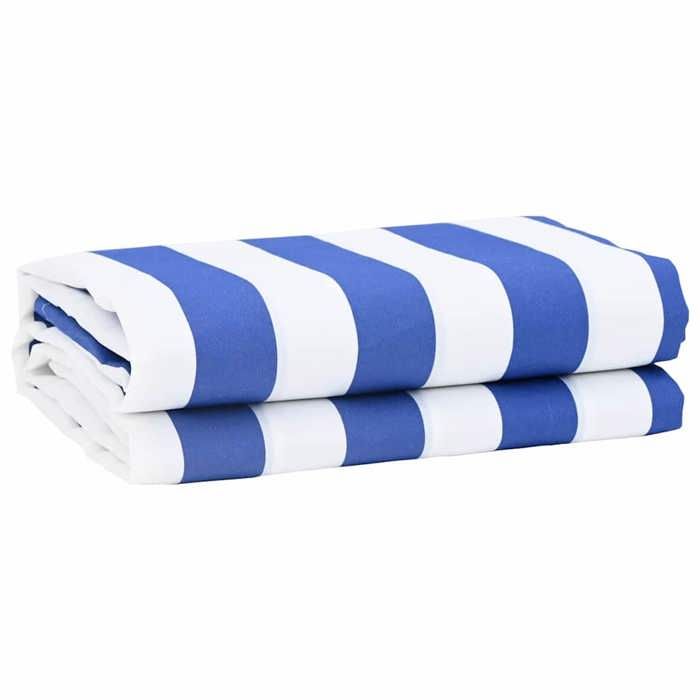 vidaXL Toile de rechange pour auvent Bleu et Blanc 1000 x 160 cm 42000813