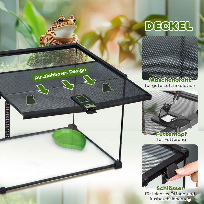 Meilleurs prix pour Feuille épaissie terrarium pour reptiles 50 x 30 x 35 cm terrarium en verre boîte dalimentation pour lélevage de reptiles stru