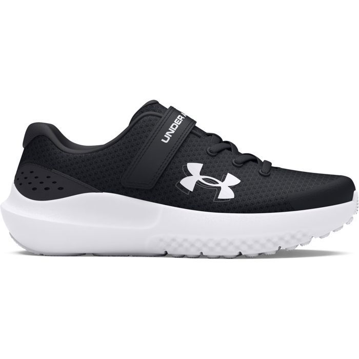 Under Armour Surge 4 AC – Chaussures de running enfant légères et respirantes noir sangle ajustable