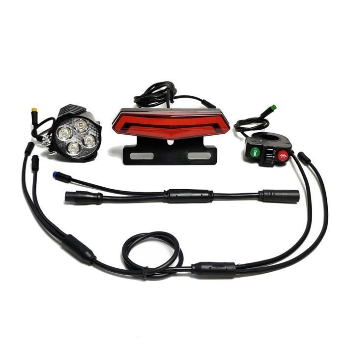 Ensemble Feux Avant Et Arrière Pour Vélo - 5 LED, étanche - Phare Et Feu Arrière Avec Fixation Rapide Sans Outil