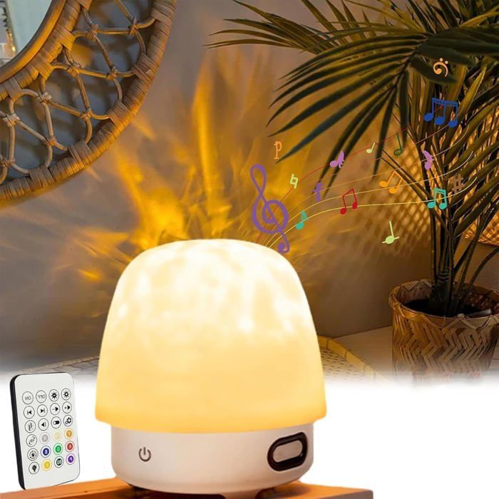 Lampe projecteur - KZQ - Modèle vagues locéan - 16 couleurs - Bluetooth - LED rechargeable