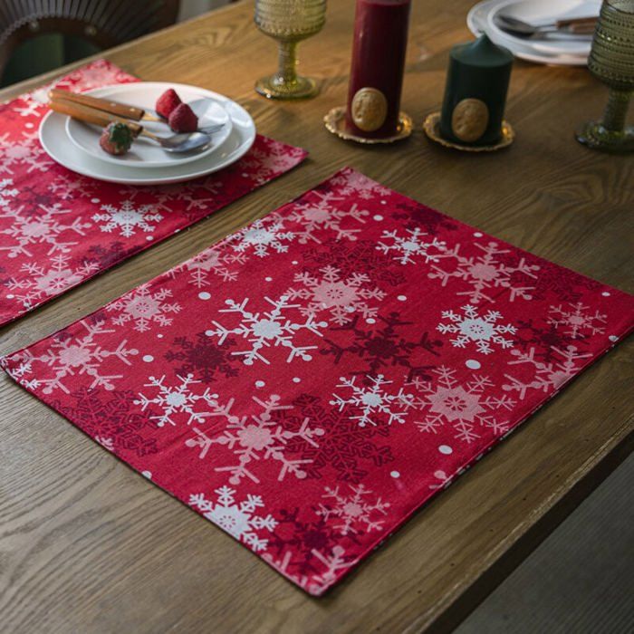 Lot De 4 Sets De Table De Noël Motif Père Noël – Dimensions 45,7 X 30,5 Cm, En Lin Lavable, Pour Intérieur/extérieur, Décoration Festive