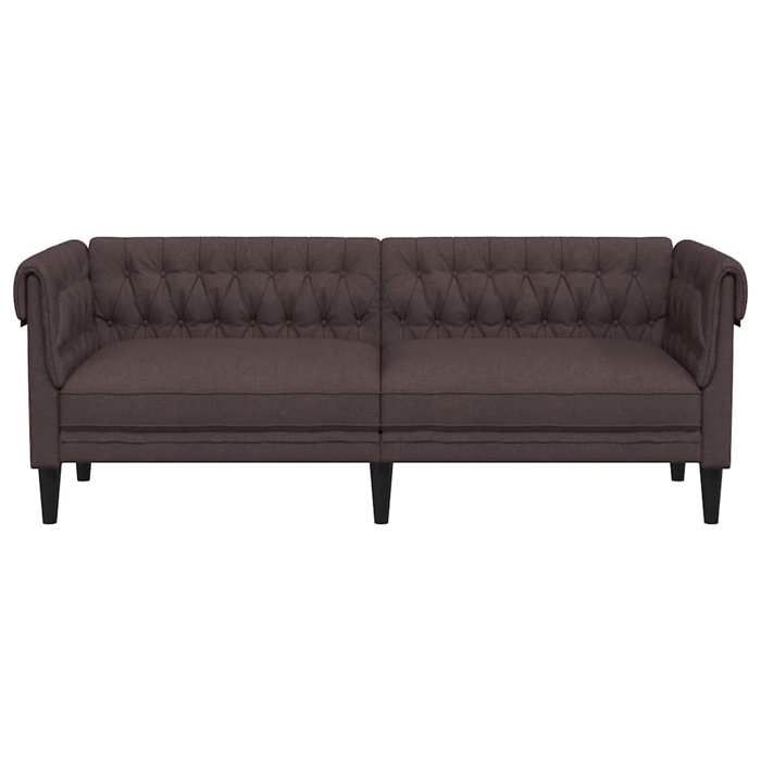 Promotion janvier Canapé Chesterfield 3 places - MANGO - SOFA TRIPLE - marron foncé tissu - 201.5x74.5x74.5 cm - SS177