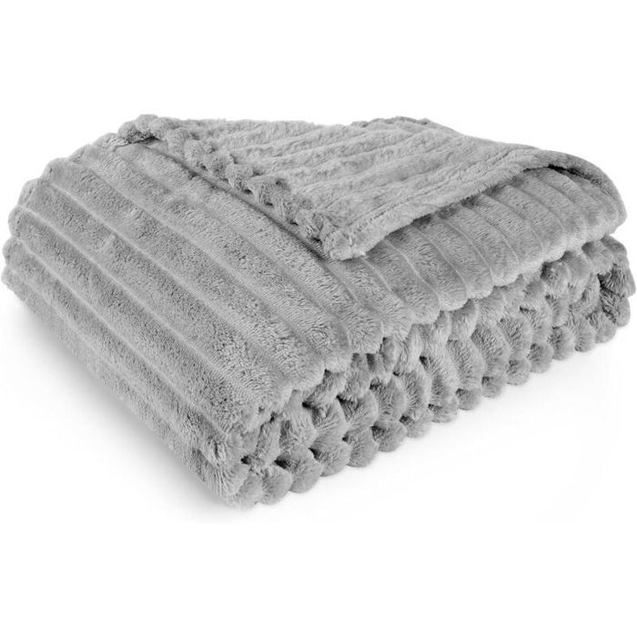 Couverture Moelleuse Couverture en Peluche pour Le Canapé Couvre-Lit et Housse de Canapé Epaisse Plaid en Peluche Douce et Duve