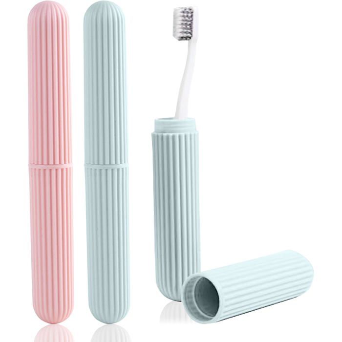 Porte-brosses à dents portable - Boîte de rangement pour brosses à dents - Idéal pour le camping la randonnée et la maison Lot de 2