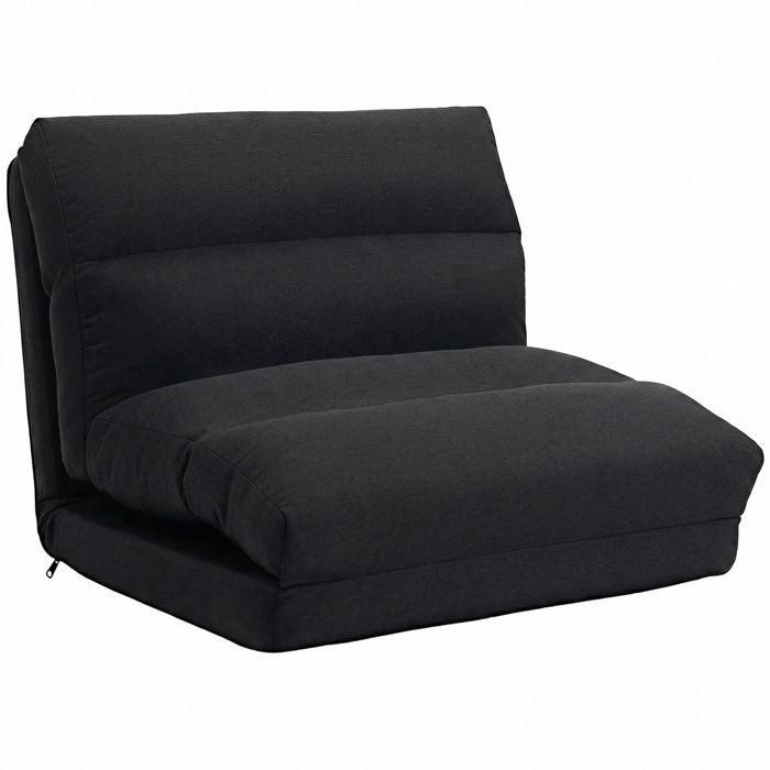 Fauteuil de sol canapé paresseux - HOMCOM - dossier inclinable 90° à 180° - 70 x 72 x 56 cm - noir Fauteuil de sol canapé paresseux - HOMCOM - dossier inclinable 90° à 180° - 70 x 72 x 56 cm - noir