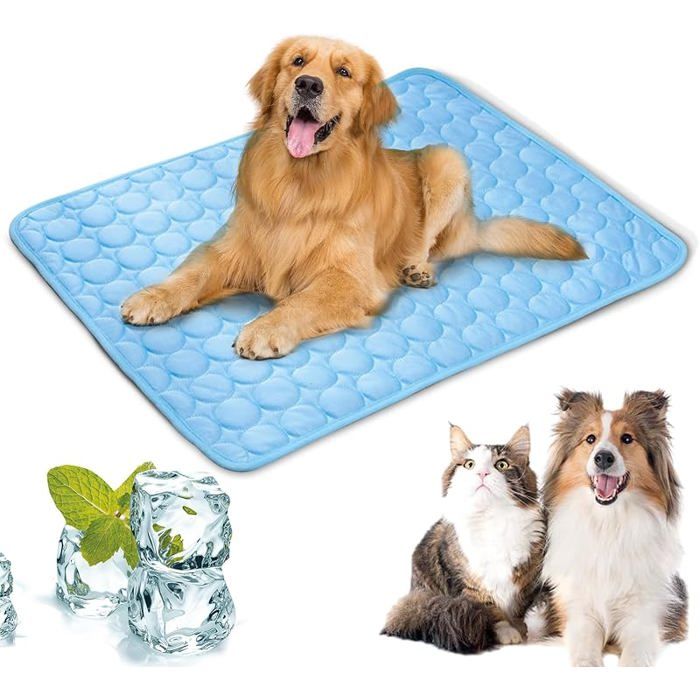 Tapis Refrigerant Chien 100 * 70cm Tapis Rafraîchissant pour Animaux Coussin de Refroidissement Réutilisable 100*70cm Bleu