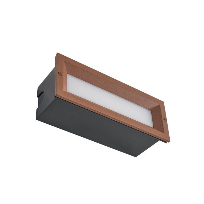 LED Applique extérieure Lachlain (Moderne) en Marron Aluminium (1 lampe à) encastrable pour l’extérieur applique mur extérieur/mur