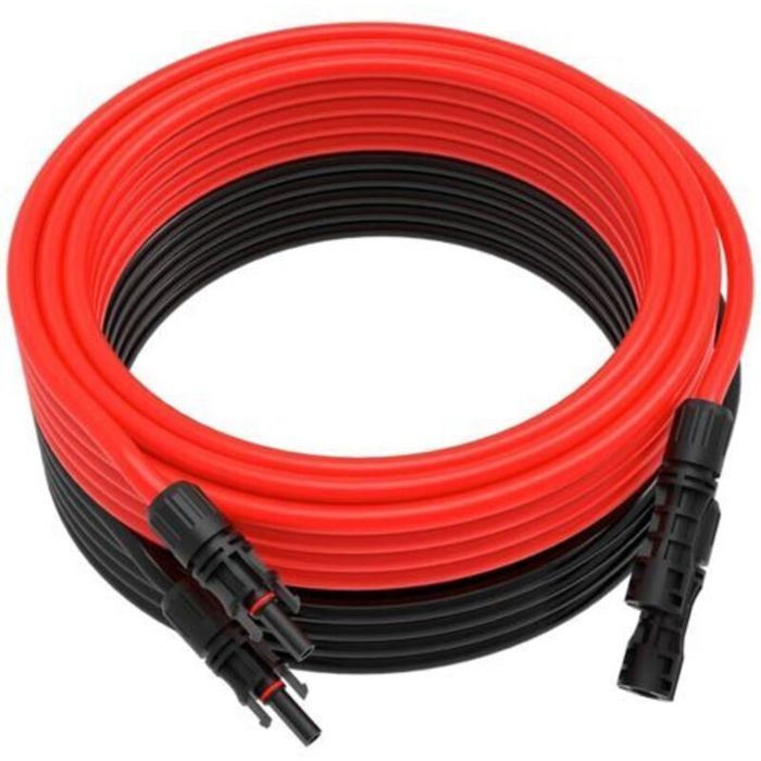 Cable Solaire 6mm²/4mm² Cable Panneau Solaire 5m Rallonge Câble Solaire Câble dextension pour Panneaux Solaires Systèmes
