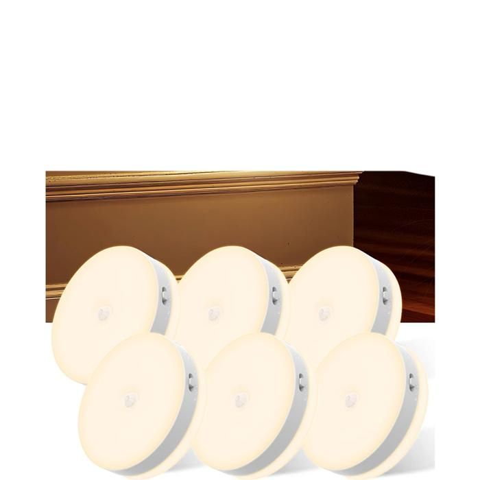 Lampe led rechargeable lot 6 detecteur mouvement interieur lumiere chaude placard escalier cuisine dressing classe energetique F