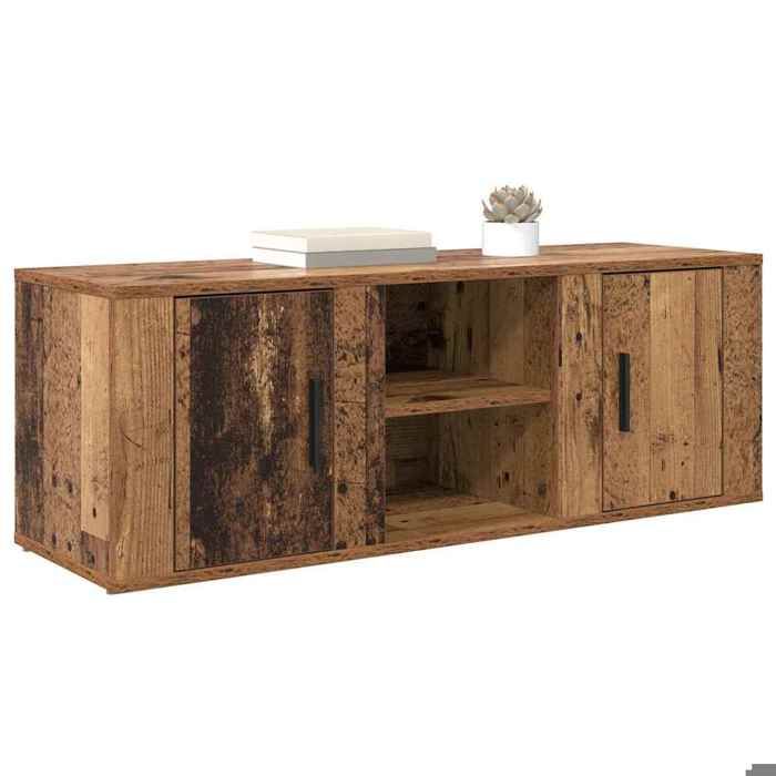 Meuble TV de Salon - Cabinet HIFI - HABITUDE - 100 x 315 x 35cm Bois Ancien Bois dingénierie - Cadre durable @95326