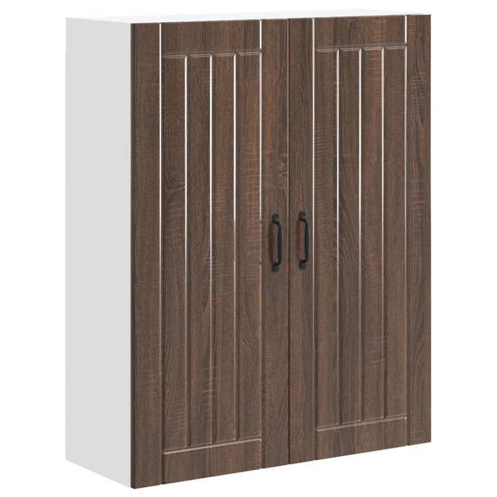 Marron Meuble mural de cuisine - HUABLBO - LUCCA Chêne brun 80 x 31 x 100 cm &1443