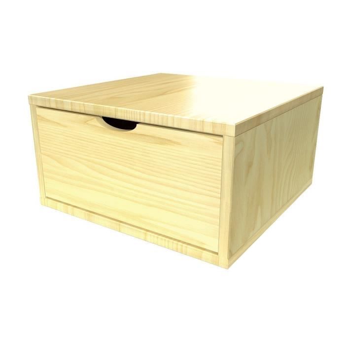 cube de rangement largeur 50 cm + tiroir - couleur - miel