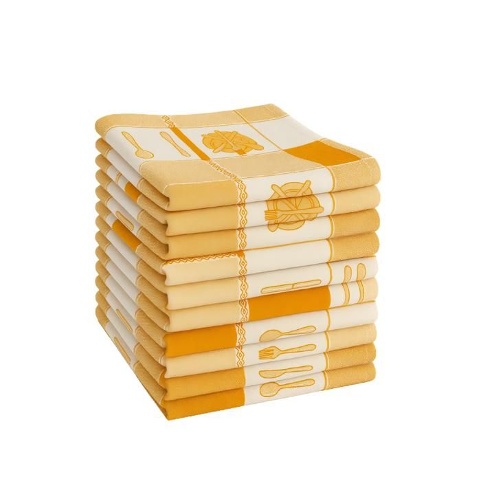 Torchon Coton Absorbant Lot De 12 Torchons De Cuisine à Rayures Bordeaux à Séchage Rapide Serviettes Vaisselle Durables