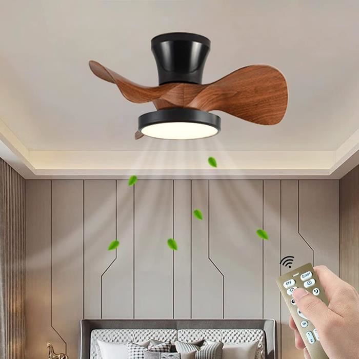 Ventilateur Plafond LED RGB Avec Bluetooth - Dimmable, Télécommande Et App - Pour Chambre Et Salon