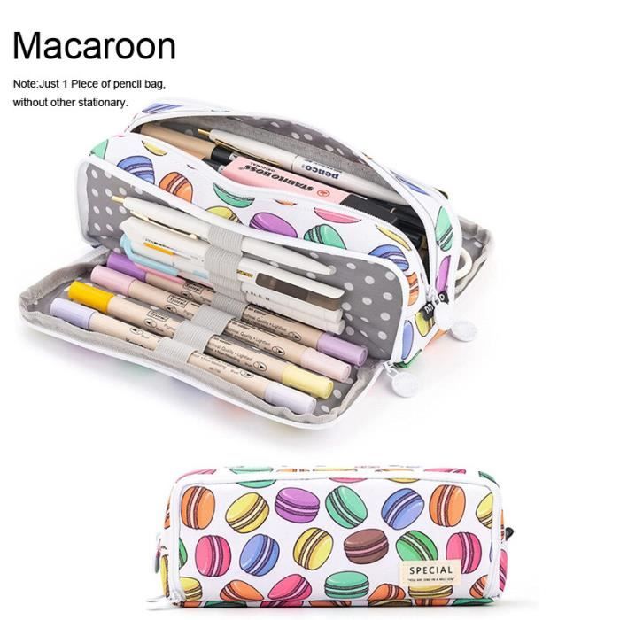 Sac à Cosmétiques / Trousse à Crayons Motif Chat Rose - Grande Capacité - Pour Filles, Femmes, école, Voyage - 4