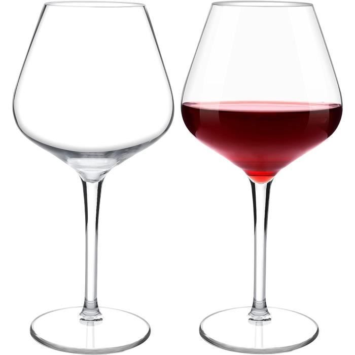 HAHASHOW Verres à Vin Incassables 530ml En Tritan - Lot De 6 Pour Fêtes Et Pique-Niques